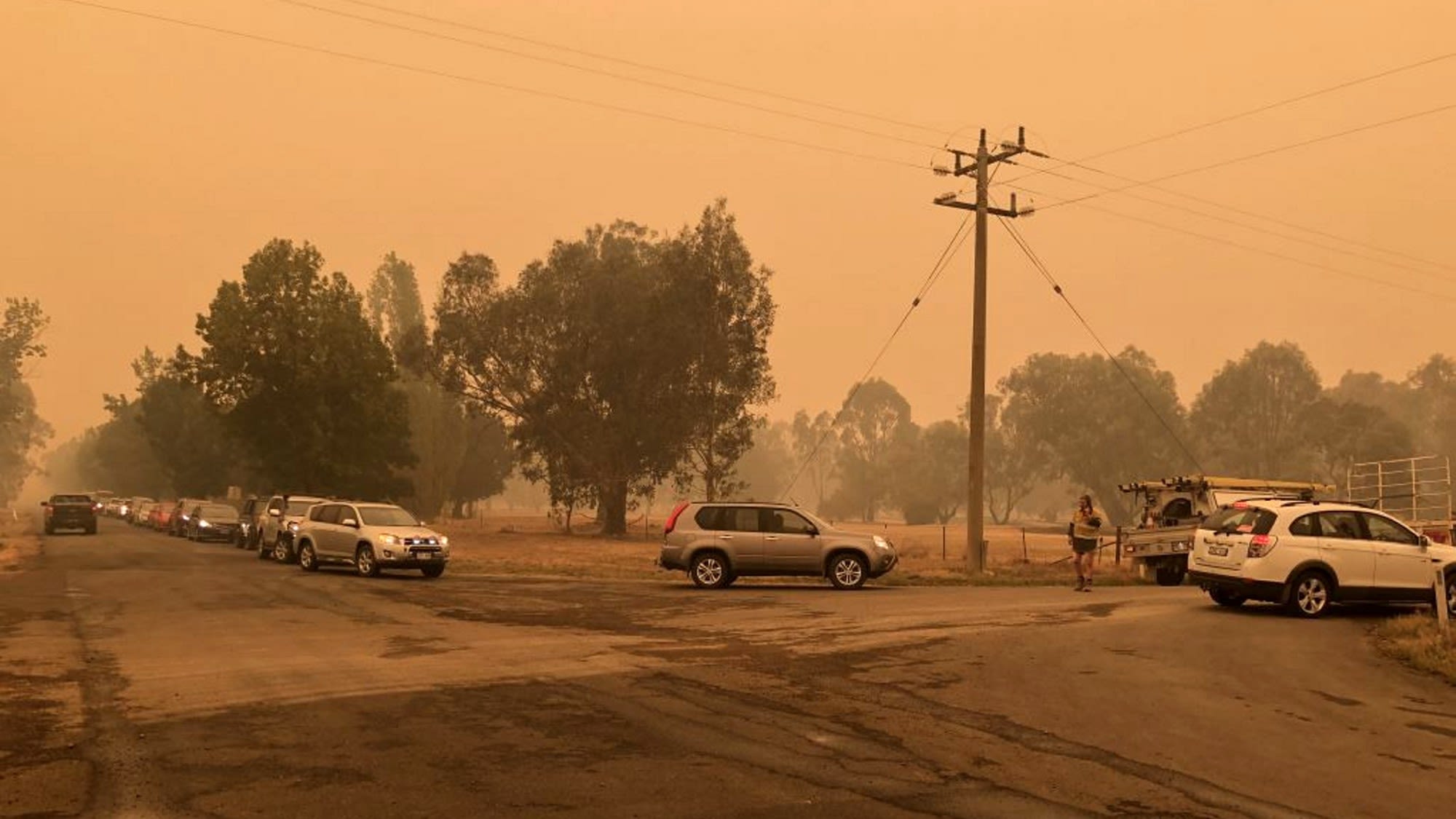 People being evacuated from their homes during Australia bushfires.